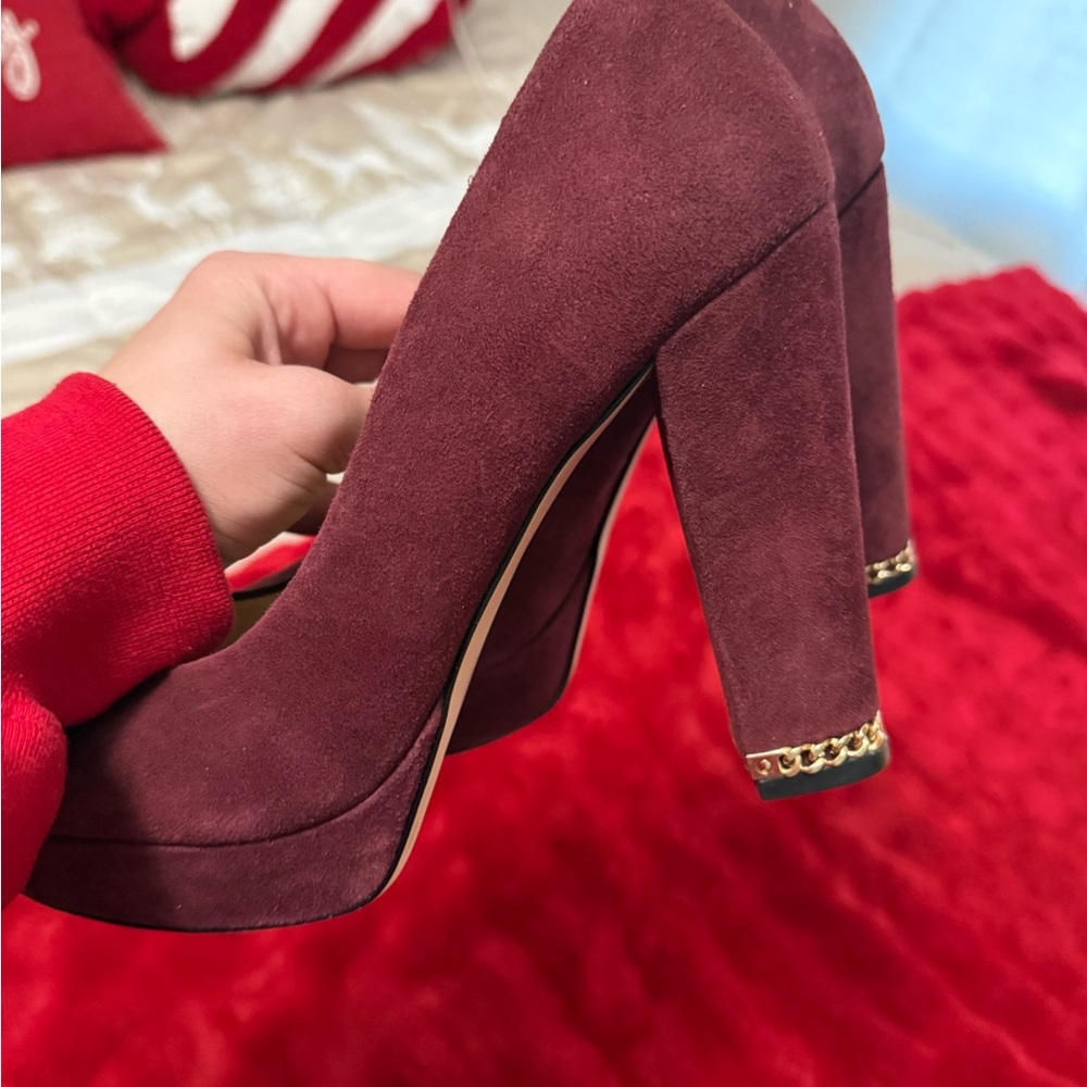 Elegant Suede Platform Heels - Purple Michael Kors Womens 9 1/2!! - Picture 9 of 10